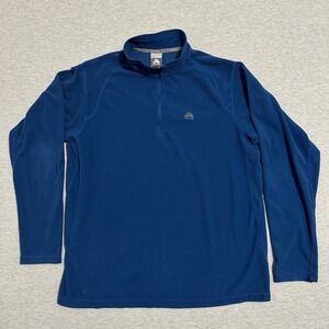 Nike ACG Waffle Knit Quarter Zip Pullover Fleece Jacket Blue Mens Size Large